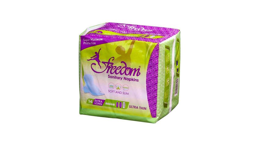 Freedom Sanitary Pads Ultra Thin Extra Long 14 Pieces