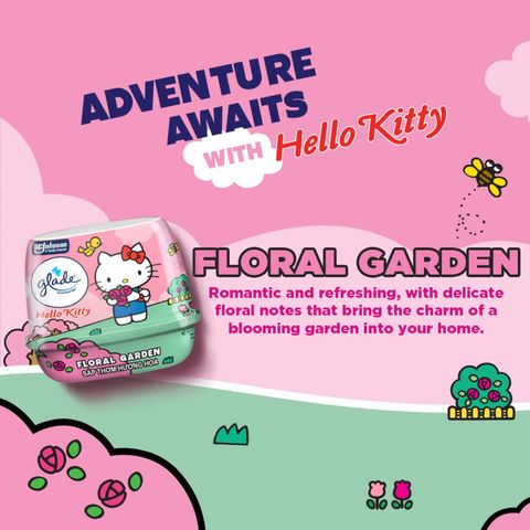 Glade x Hello Kitty Limited Edition Scented Gel Air Freshener - Floral Garden 180g