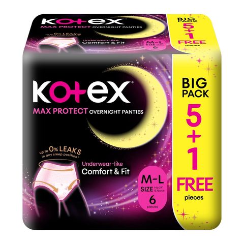Kotex Overnight Panties M-L 5+1 Pieces