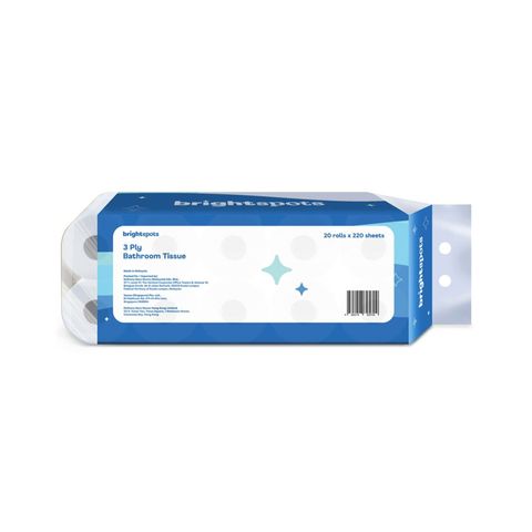 brightspots 3-Ply Toilet Tissue 20 Rolls x 220s