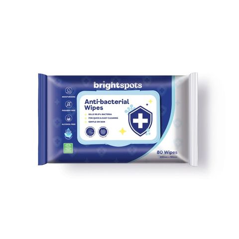 brightspots Multi-purpose Antibacterial Sanitising Wipes 3 x 80 Sheets