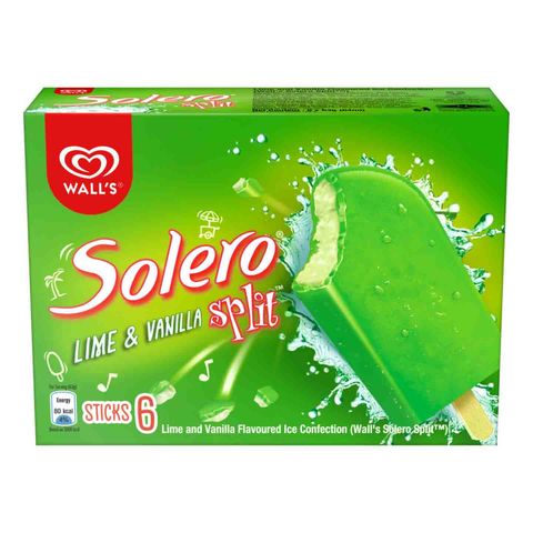 Wall's Solero Split Lime Multipack Ice Cream 6 x 64ml