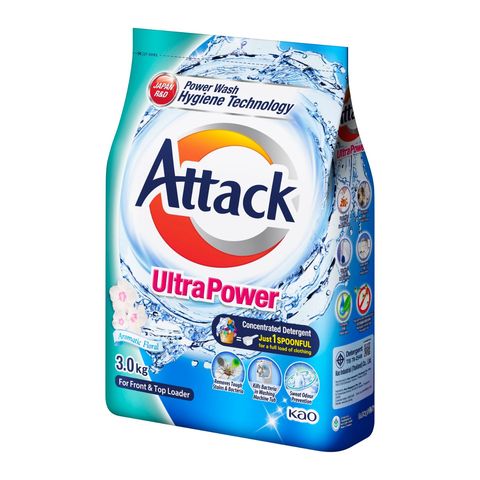 Attack Powder Detergent - Ultra Power (Aromatic Floral) 3KG