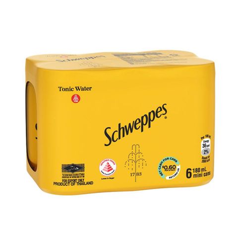 Schweppes Tonic Water Mini 6 x 180ml (Recyclable)