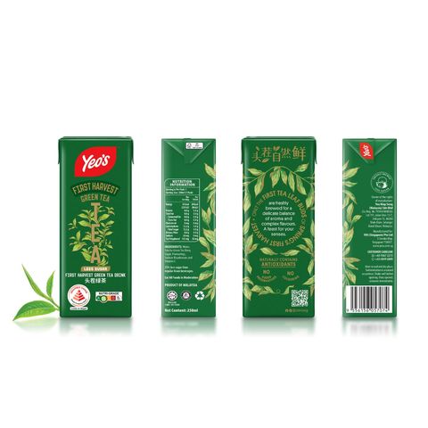 Yeo's First Harvest Green Tea Less Sugar 6 x 250ml