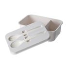 Miniso Bento Box Large Capacity Rectangle Gray (1200ml) 1 Unit