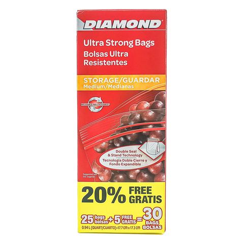 Diamond Zipper Bags Medium (17.7cm x 17.3cm) 30 Pieces