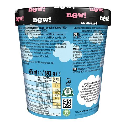Ben & Jerry's Strawberry Doughnut-eee 465ml