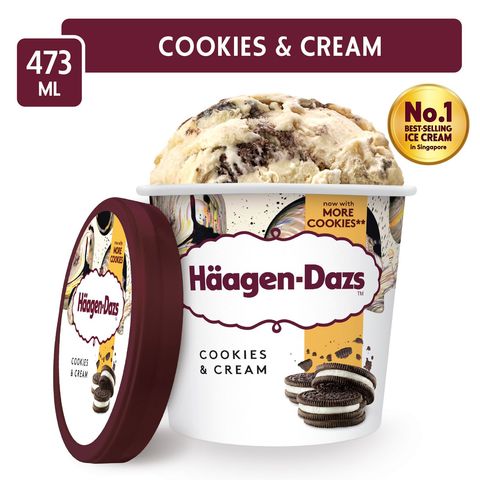 Haagen-Dazs Cookies & Cream Ice Cream Pint 473ml