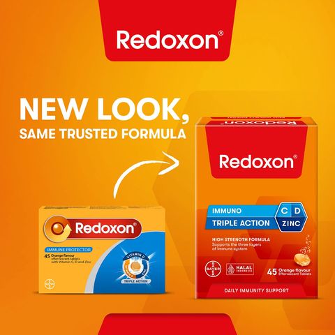 Redoxon Triple Action Immune Protector Orange Effervescent Tablets 45s