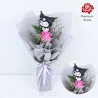 Flower Pink Rose with Kuromi Decor Tag 1 Bouquet - SNAR2402FP
