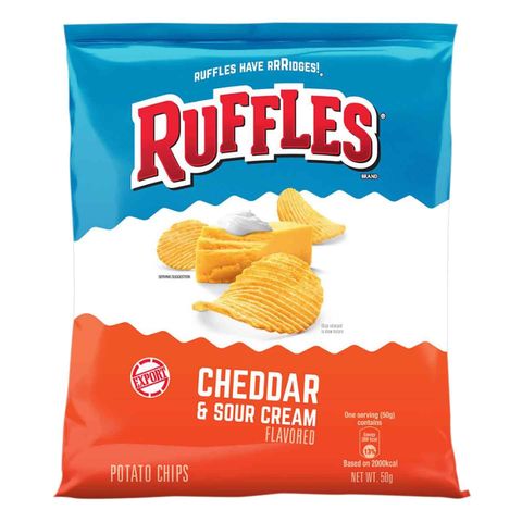 Ruffles Cheddar & Sour Cream Potato Chips 50g