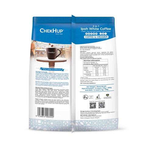 Chek Hup 2-in-1 Ipoh White Coffee (Coffee & Creamer) 12 Sachets x 30g