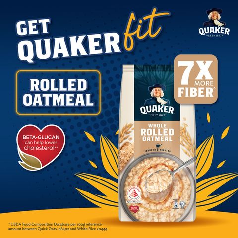 Quaker Whole Rolled Oats 5-minute Oatmeal 800g