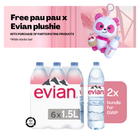 [GWP Bundle] Evian Natural Mineral Water 12 x 1.5L (Recyclable) Free Evian x Pau-Pau Keychain