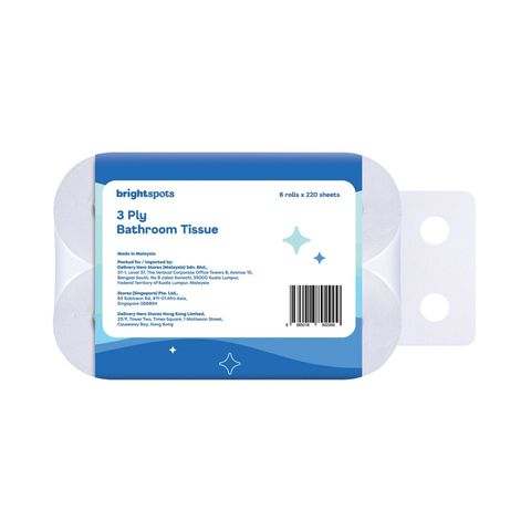 brightspots 3 Ply Toilet Rolls 6 x 220 Sheets