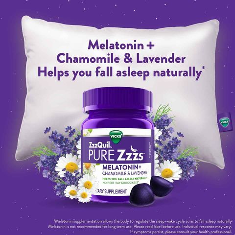 Vicks Zzzquil Pure Zzzs Melatonin Sleep Aid Gummies 24 Pieces