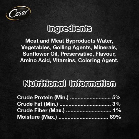 Cesar Prime Beef with Vegetables Canned Dog Wet Food 100g