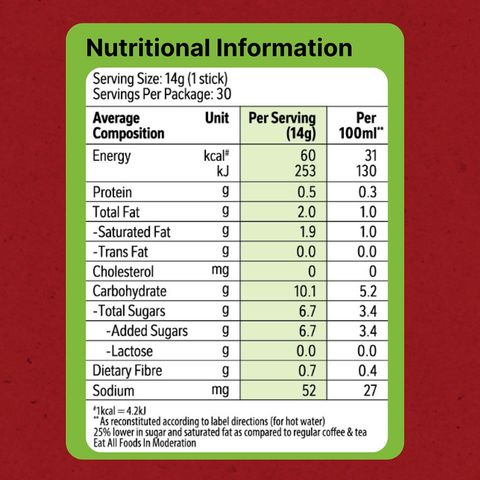 Nescafe 25% Less Sugar 3in1 Instant Coffee 30 Pieces