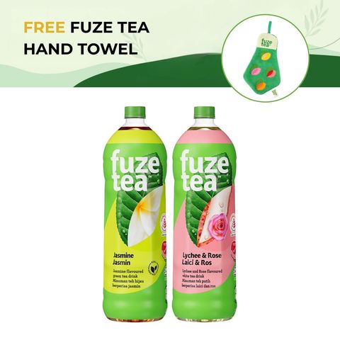 [GWP Bundle] Fuze Tea Jasmine Green Tea & Fuze Tea Lychee Rose Tea with Fuze Tea Hand Towel 1 Piece