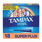 Tampax Pearl Plastic Unscented Super Plus Tampons, 18pcs
