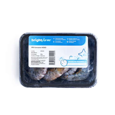 brightfarms Vannamei Grey Prawns (Head & Shells on) 200g