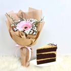 Flower Pink Gerbera with A Slice of Cake (1 Stalk) 1 Bouquet - FC2401FP