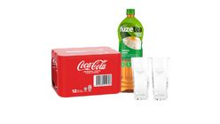 [GWP Bundle] Coca-Cola Original Taste & Fuze Tea Jasmine Green Tea Free Fanta Glass Set