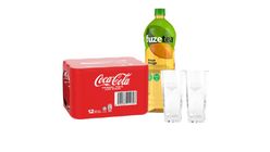 [GWP Bundle] Coca-Cola Original Taste & Fuze Tea Mango Green Tea Free Fanta Glass Set
