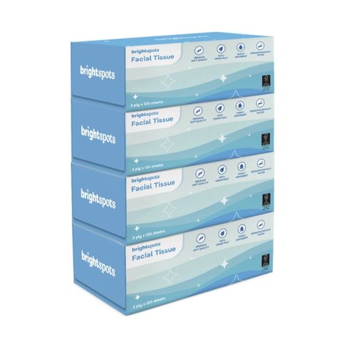brightspots Facial Tissue Box (3-Ply) 4 x 120s