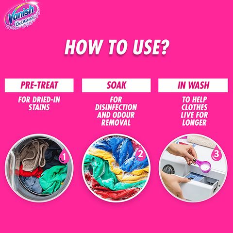 Vanish Stain Remover Pink Oxi Action Detergent Powder 1.5kg