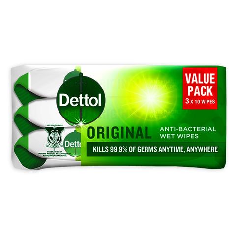 Dettol Original Wet Wipes (Bundle of 3) 3 x 10 Pieces