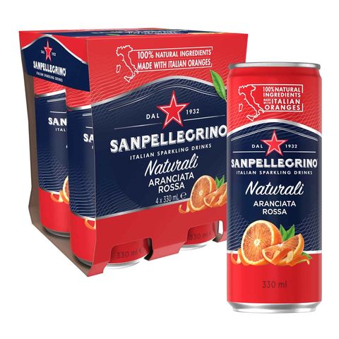 San Pellegrino Aranciata Rossa Sparkling Beverage 4 x 330ml (Recyclable)