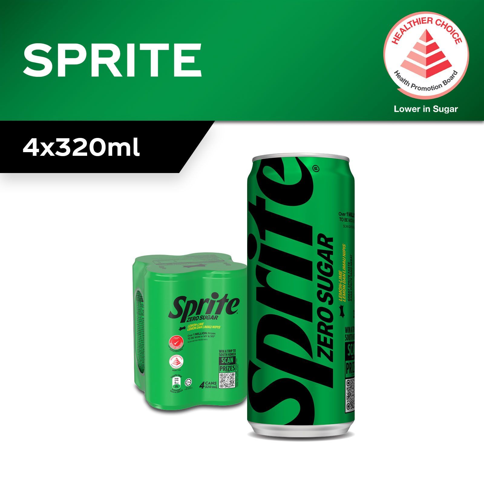 Order Sprite Zero Sugar 4 x 320ml from pandamart (Mandai)