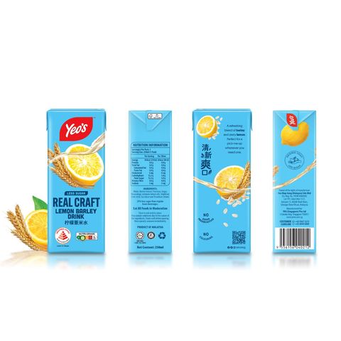 Yeo's Lemon Barley Packet Beverages 6 x 250ml