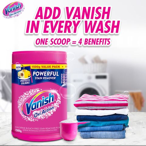 Vanish Stain Remover Pink Oxi Action Detergent Powder 1.5kg
