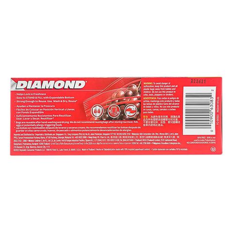 Diamond Zipper Bags Medium (17.7cm x 17.3cm) 30 Pieces