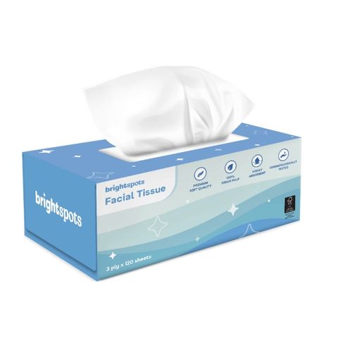 brightspots Facial Tissue Box (3-Ply) 4 x 120s