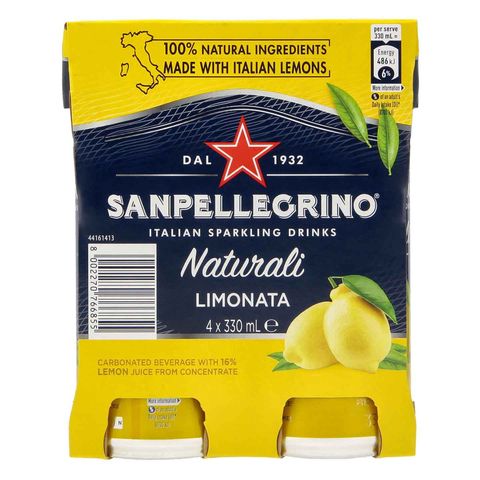 San Pellegrino Limonata Sparkling Beverage 4 X 330ml (Recyclable)
