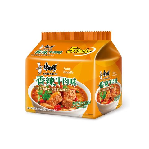 Kang Shi Fu Hot & Spicy Beef Flavour 5 x 104g