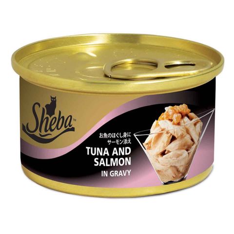 Sheba Tuna and Salmon in Gravy Canned Cat Wet Food 85g