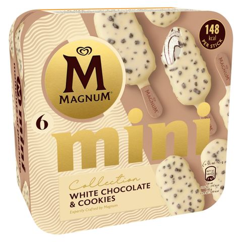 Magnum Mini White Chocolate & Cookies Ice Cream Multipack 6pcs x 55ml