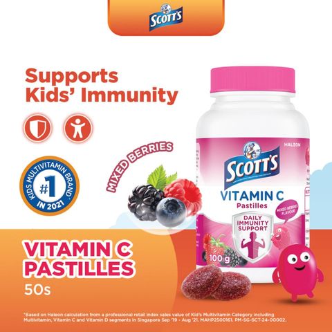 Scott's Kid's Vitamin C Pastilles Mixed Berry 100g