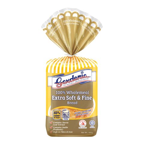 Gardenia 100% Wholemeal Extra Soft & Fine Bread 400g