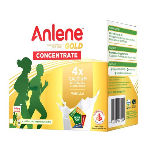 Anlene Gold Concentrate UHT Milk Vanilla 4 x 125ml