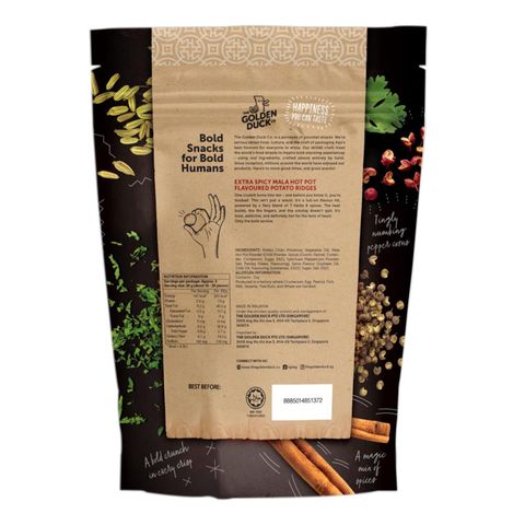 The Golden Duck Co. Extra Spicy Mala Hot Pot Flavoured Potato Ridges 80g