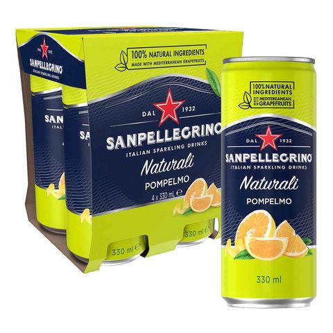 San Pellegrino Pompelmo Sparkling Beverage 4 x 330ml (Recyclable)
