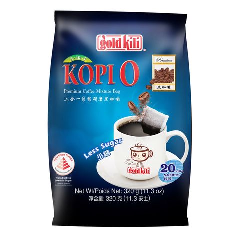 Gold Kili 2-in-1 Kopi O (Less Sugar) 20 Sachets x 10g