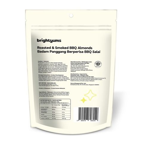 brightyums Roasted & Smoked BBQ Almonds 150g