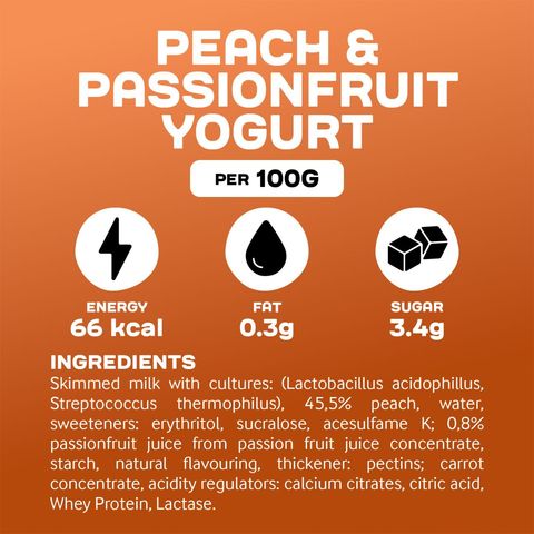 Arla Protein Peach & Passionfruit Yoghurt Lactose Free 150g